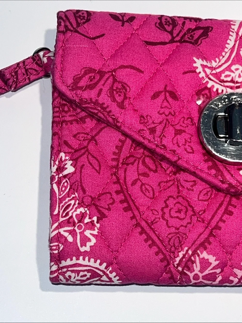 Vera Bradley Hot Pink Quilted Paisley Envelope Clutch